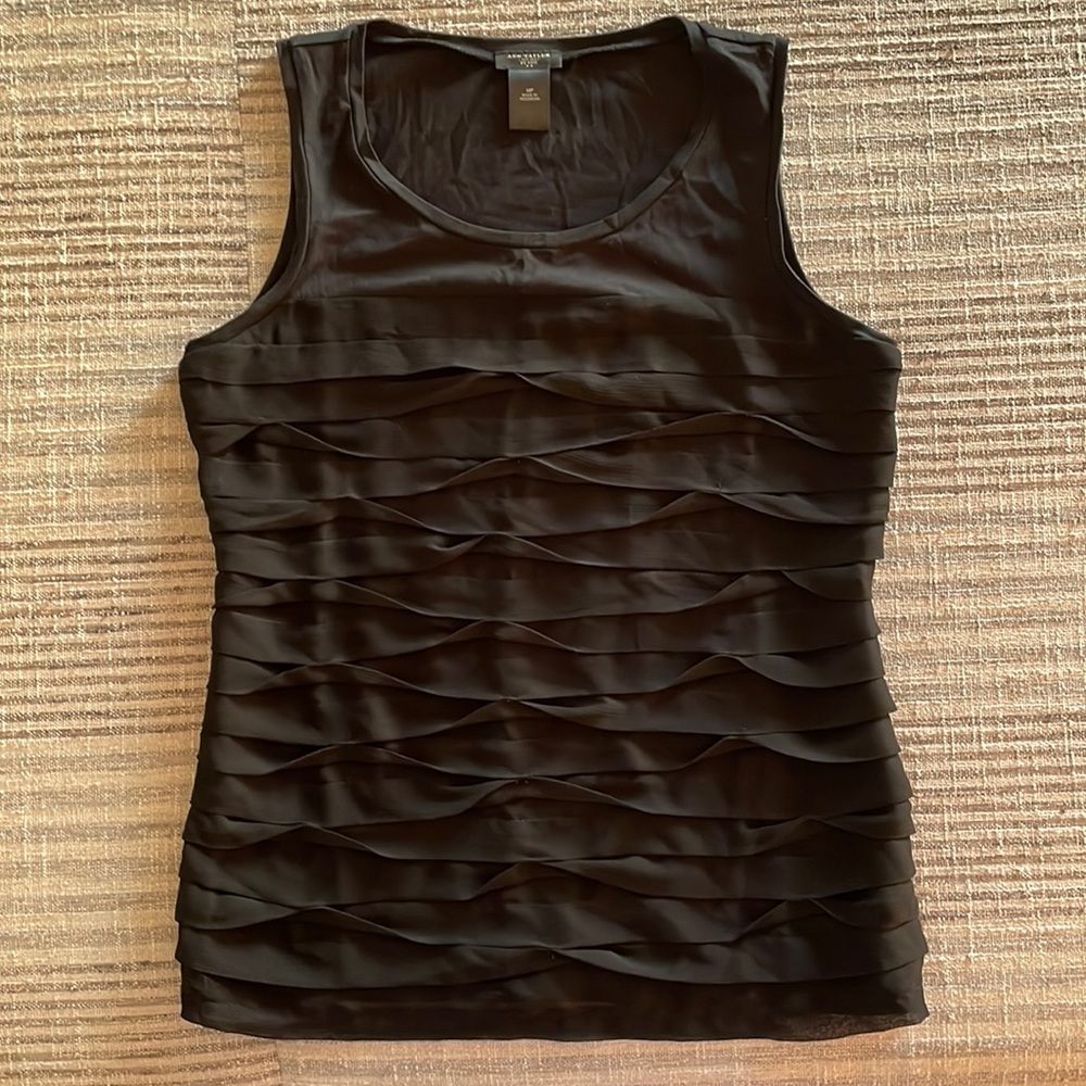 Black tank top with textured front